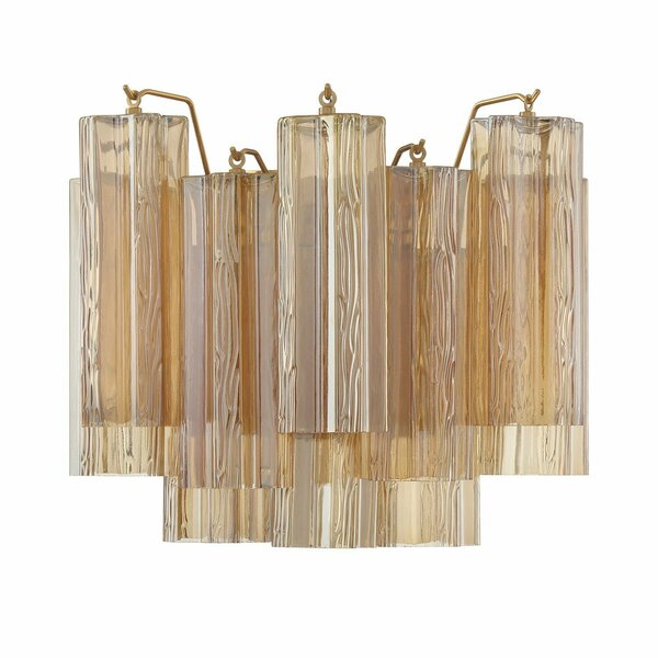 Crystorama Addis 2 Light Aged Brass sconce ADD-302-AG-AM